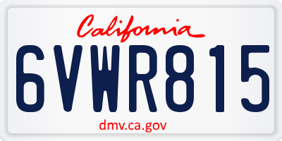 CA license plate 6VWR815