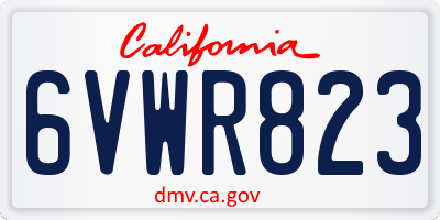 CA license plate 6VWR823
