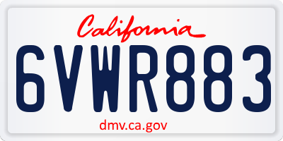 CA license plate 6VWR883