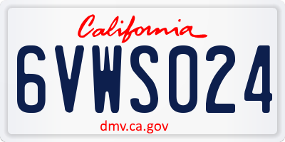 CA license plate 6VWS024