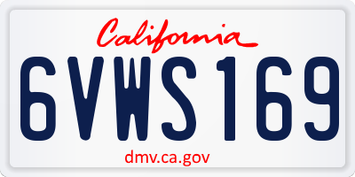 CA license plate 6VWS169