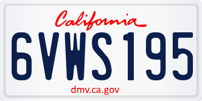 CA license plate 6VWS195