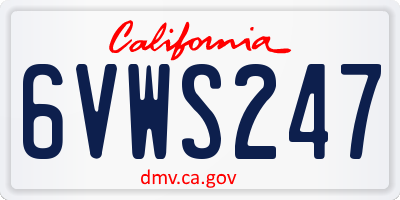 CA license plate 6VWS247