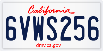 CA license plate 6VWS256