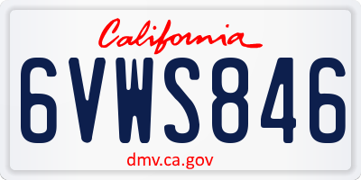 CA license plate 6VWS846