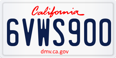 CA license plate 6VWS900