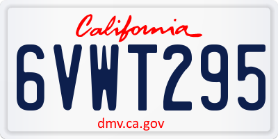 CA license plate 6VWT295