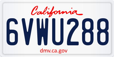 CA license plate 6VWU288