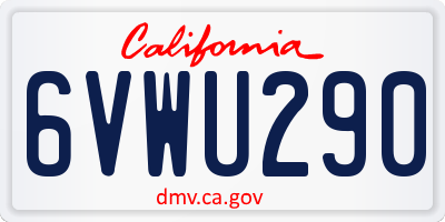 CA license plate 6VWU290