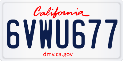 CA license plate 6VWU677