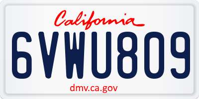 CA license plate 6VWU809