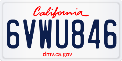 CA license plate 6VWU846