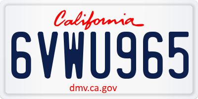 CA license plate 6VWU965