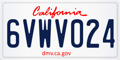 CA license plate 6VWV024