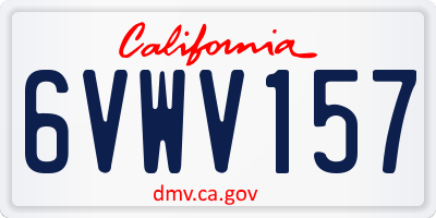 CA license plate 6VWV157