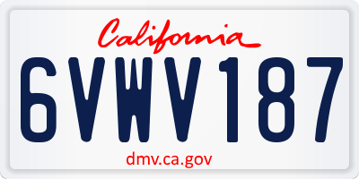 CA license plate 6VWV187