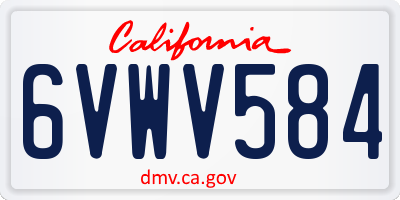 CA license plate 6VWV584
