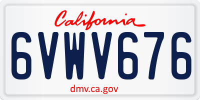 CA license plate 6VWV676
