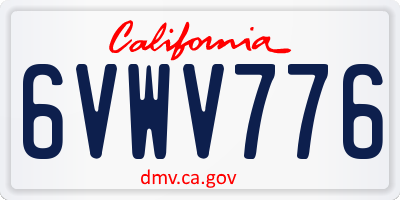 CA license plate 6VWV776