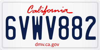 CA license plate 6VWV882