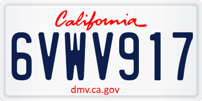 CA license plate 6VWV917