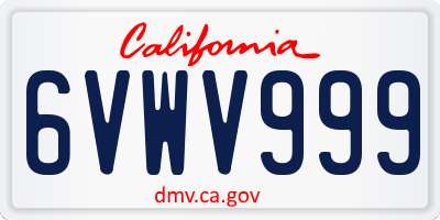 CA license plate 6VWV999