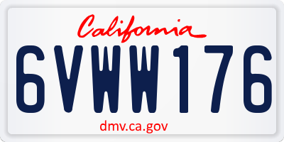 CA license plate 6VWW176