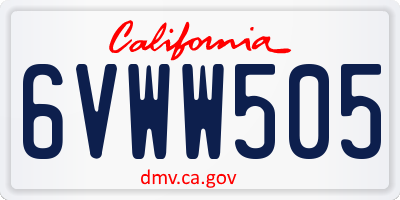 CA license plate 6VWW505