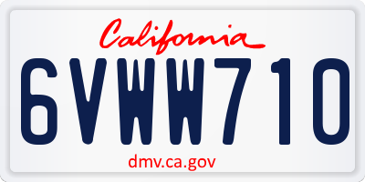 CA license plate 6VWW710
