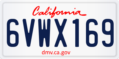 CA license plate 6VWX169