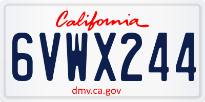 CA license plate 6VWX244