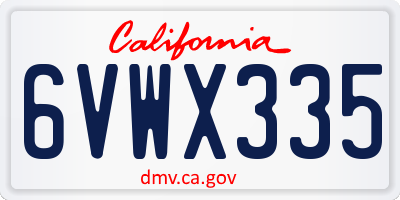 CA license plate 6VWX335