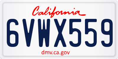 CA license plate 6VWX559