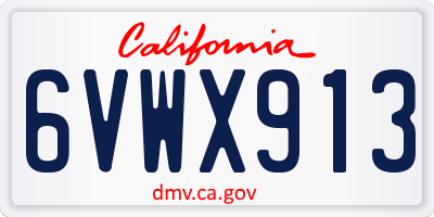 CA license plate 6VWX913
