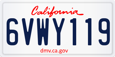 CA license plate 6VWY119