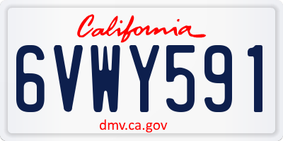 CA license plate 6VWY591