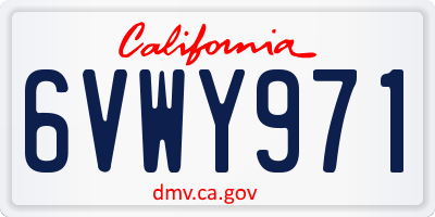 CA license plate 6VWY971