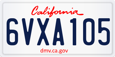 CA license plate 6VXA105