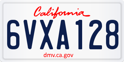 CA license plate 6VXA128