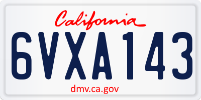 CA license plate 6VXA143
