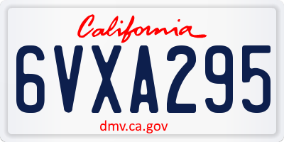 CA license plate 6VXA295