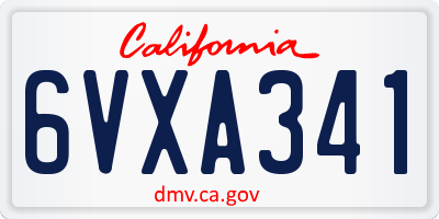 CA license plate 6VXA341