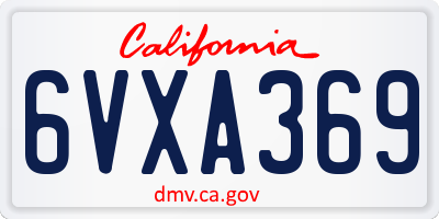 CA license plate 6VXA369