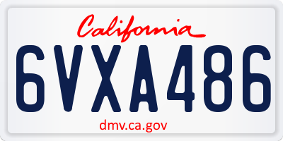 CA license plate 6VXA486