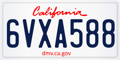 CA license plate 6VXA588
