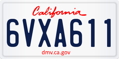 CA license plate 6VXA611