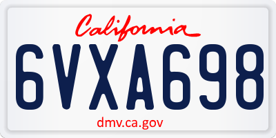 CA license plate 6VXA698
