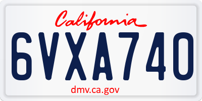 CA license plate 6VXA740