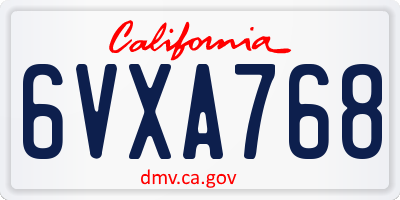 CA license plate 6VXA768