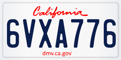 CA license plate 6VXA776